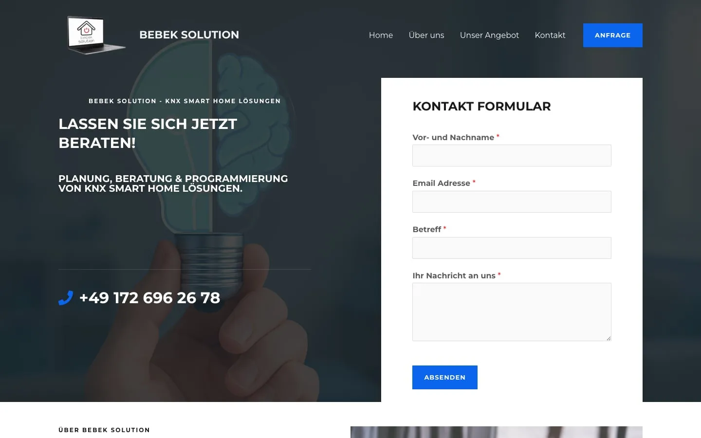 Screenshot der Website von Bebek Solution